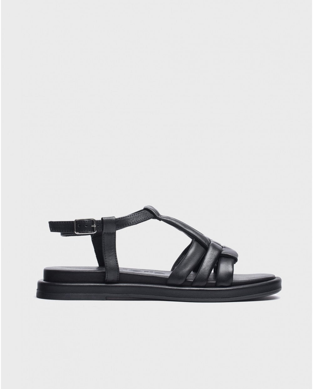 WND 1192-180 BLACK STRAPPY FLAT SANDAL