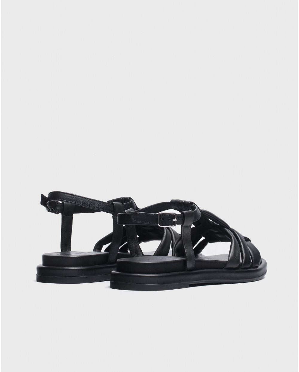WND 1192-180 BLACK STRAPPY FLAT SANDAL
