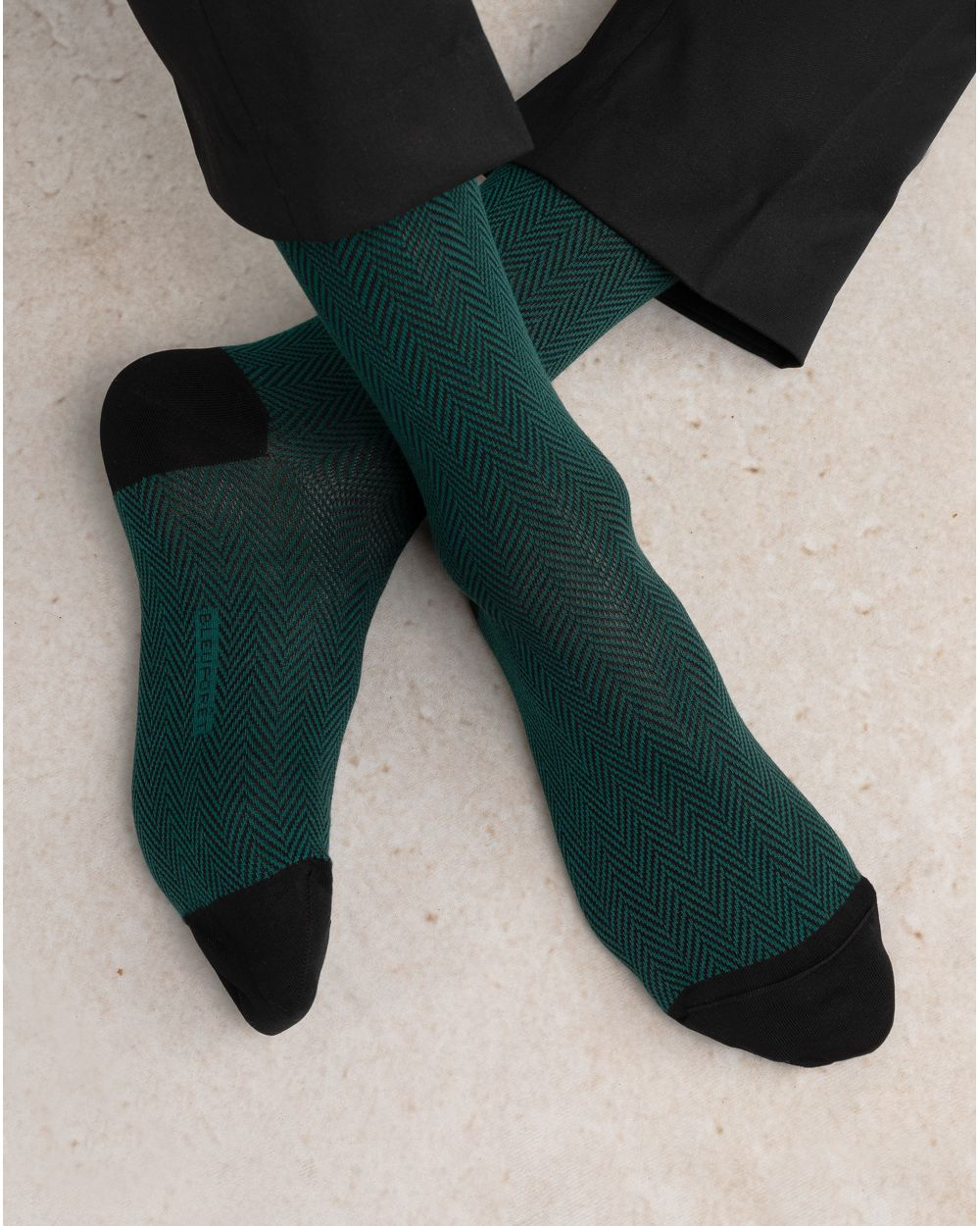BLF 7047 Mercerised Cotton Socks with Herringbone Pattern