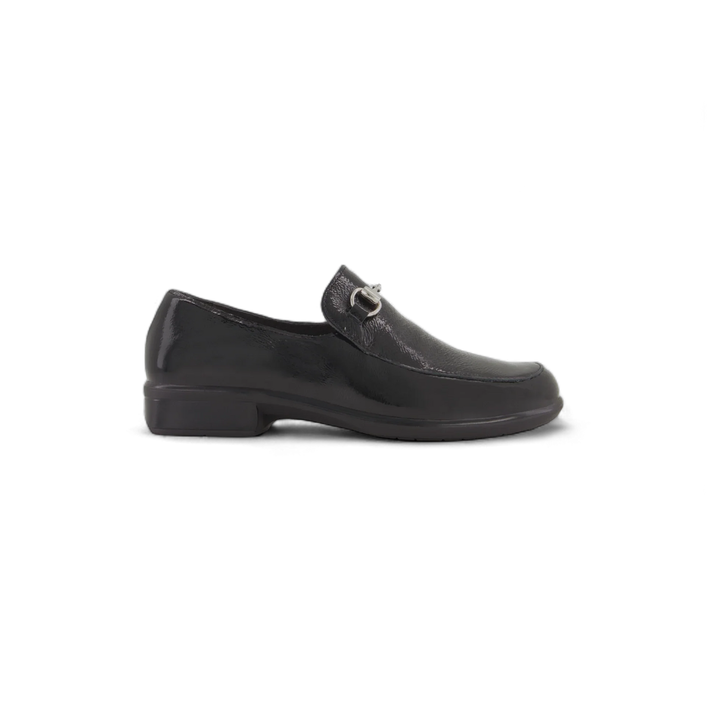 NAOT Bentu Black Crinkle Patent Lthr