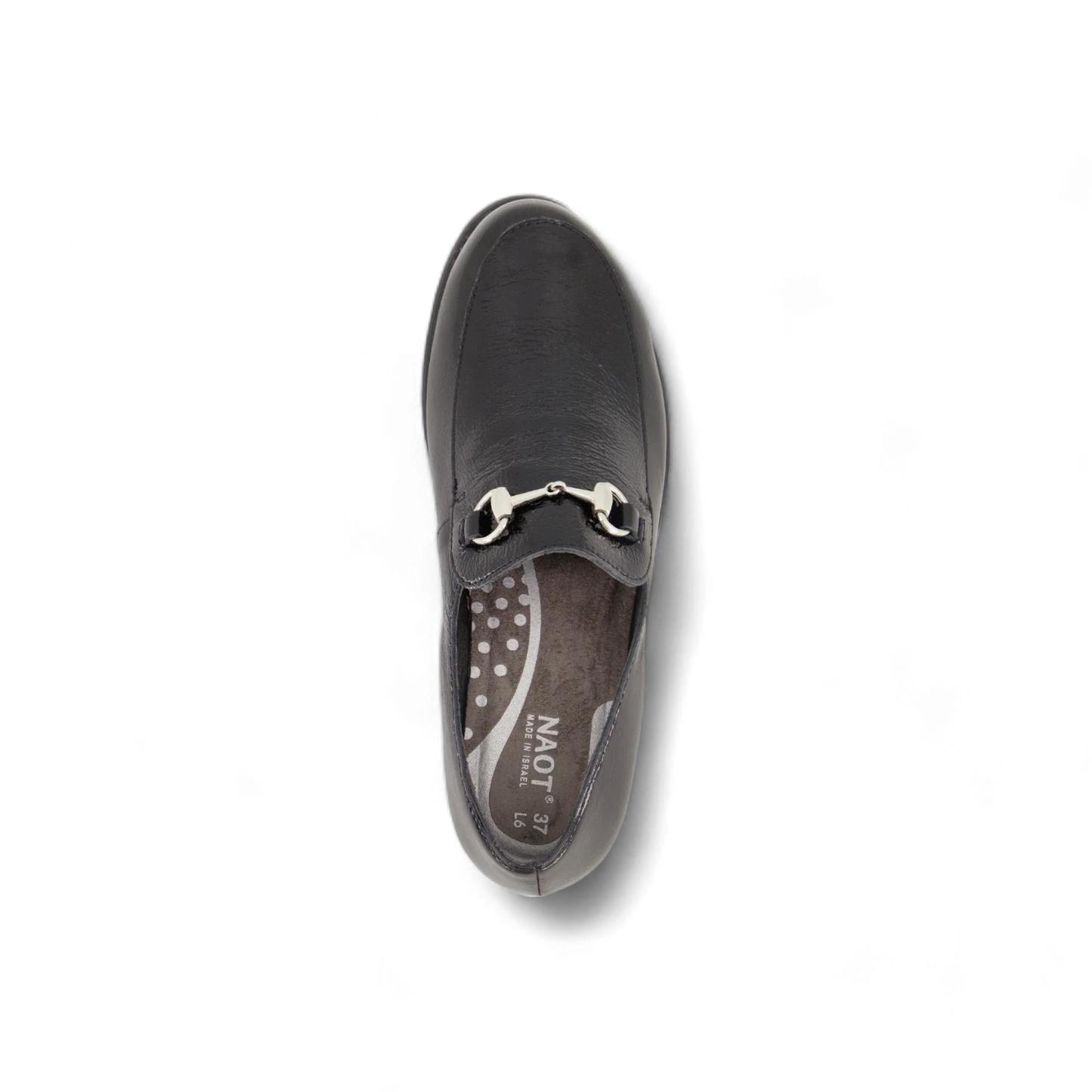 NAOT Bentu Black Crinkle Patent Lthr