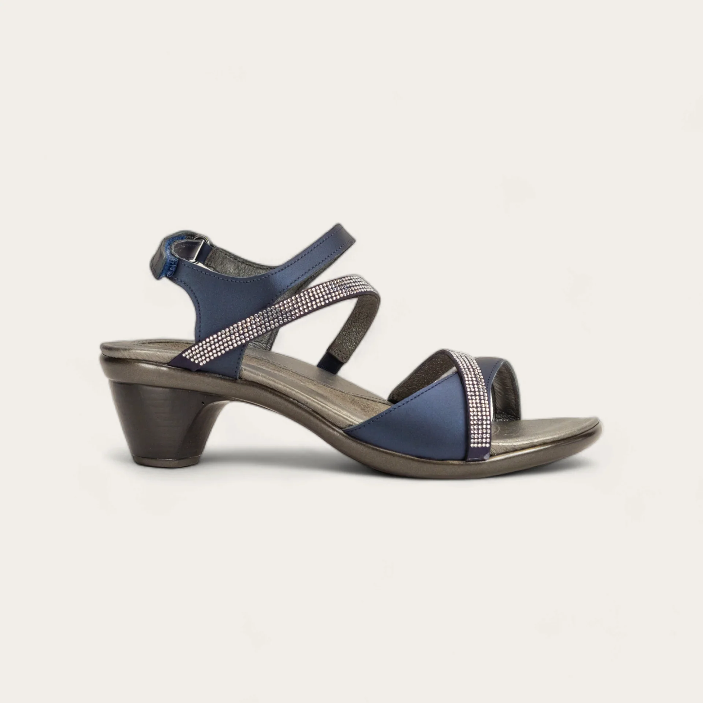 Naot Innovate Polar Sea Lthr/Navy w/ Clear Rhinestones