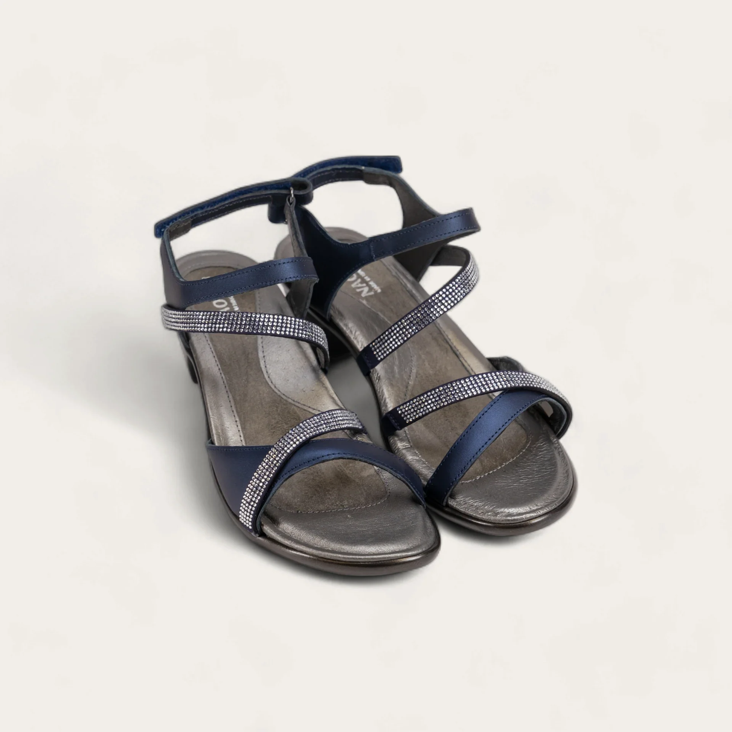 Naot Innovate Polar Sea Lthr/Navy w/ Clear Rhinestones
