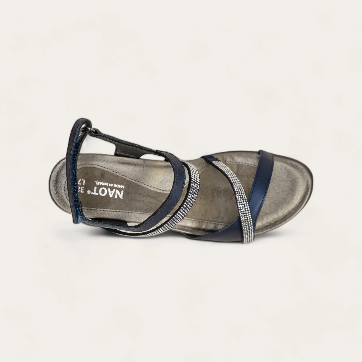 Naot Innovate Polar Sea Lthr/Navy w/ Clear Rhinestones