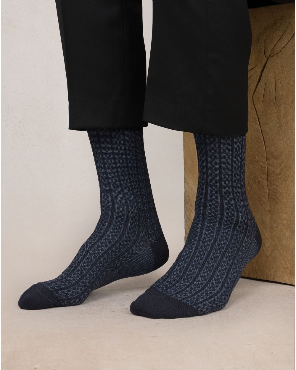 BLF 2170 Bicolour Ribbed Merino Wool Socks
