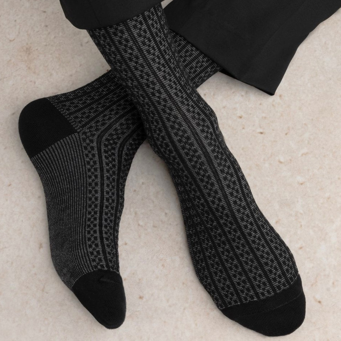 BLF 2170 Bicolour Ribbed Merino Wool Socks