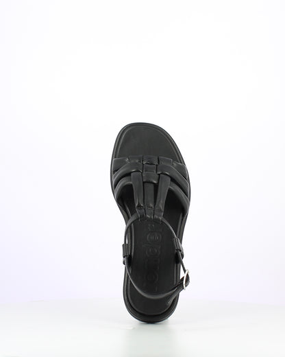 WND 1192-180 BLACK STRAPPY FLAT SANDAL