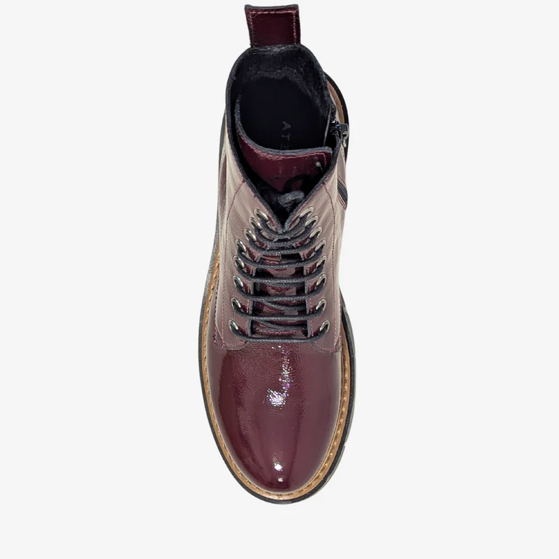 ATL BIZZ-185 BORDO PAT LACEUP BOOT