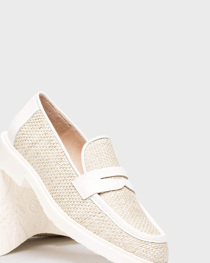 WND 5200-250 OFF WHITE RAFFIA LOAFER