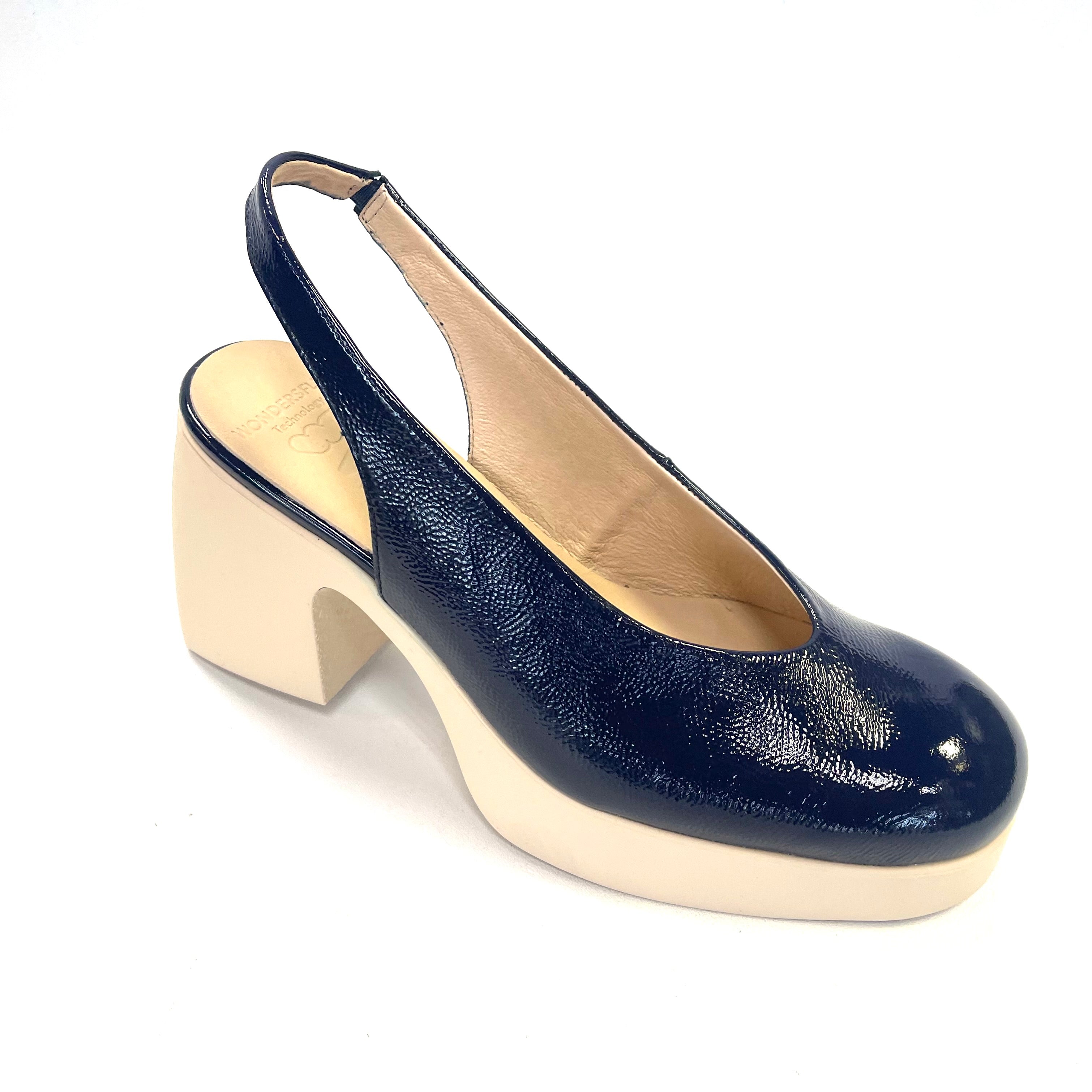 WND 4243-250 H4970 BLUE PATENT SLINGBACK