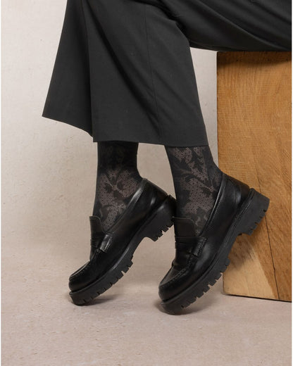 BLF 6560 AR5 BLK baroque-lace-silk-socks