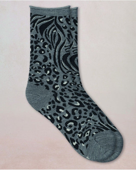 BLF 6562 GM9 GREY animal-skin-wool-socks