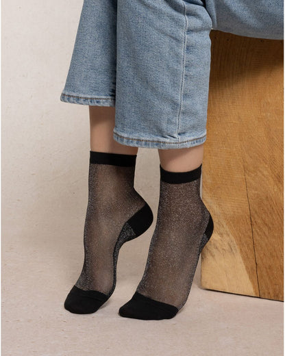 BLF 6588 AR5 BLACK plain-sheer-short-socks