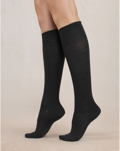 BLF 6970 AR5  Wool knee-high socks Black