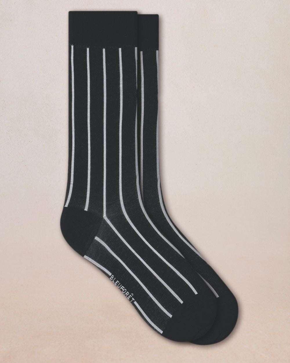 BLFM 7095 AR5 BLACK lisle-yarn-striped-socks