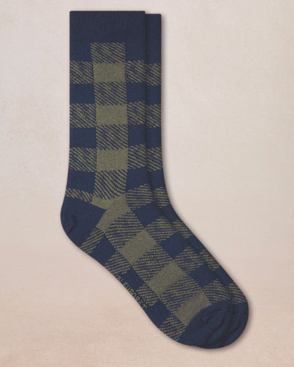 BLFM 7097 G9Z INK  merino-wool-checked-socks
