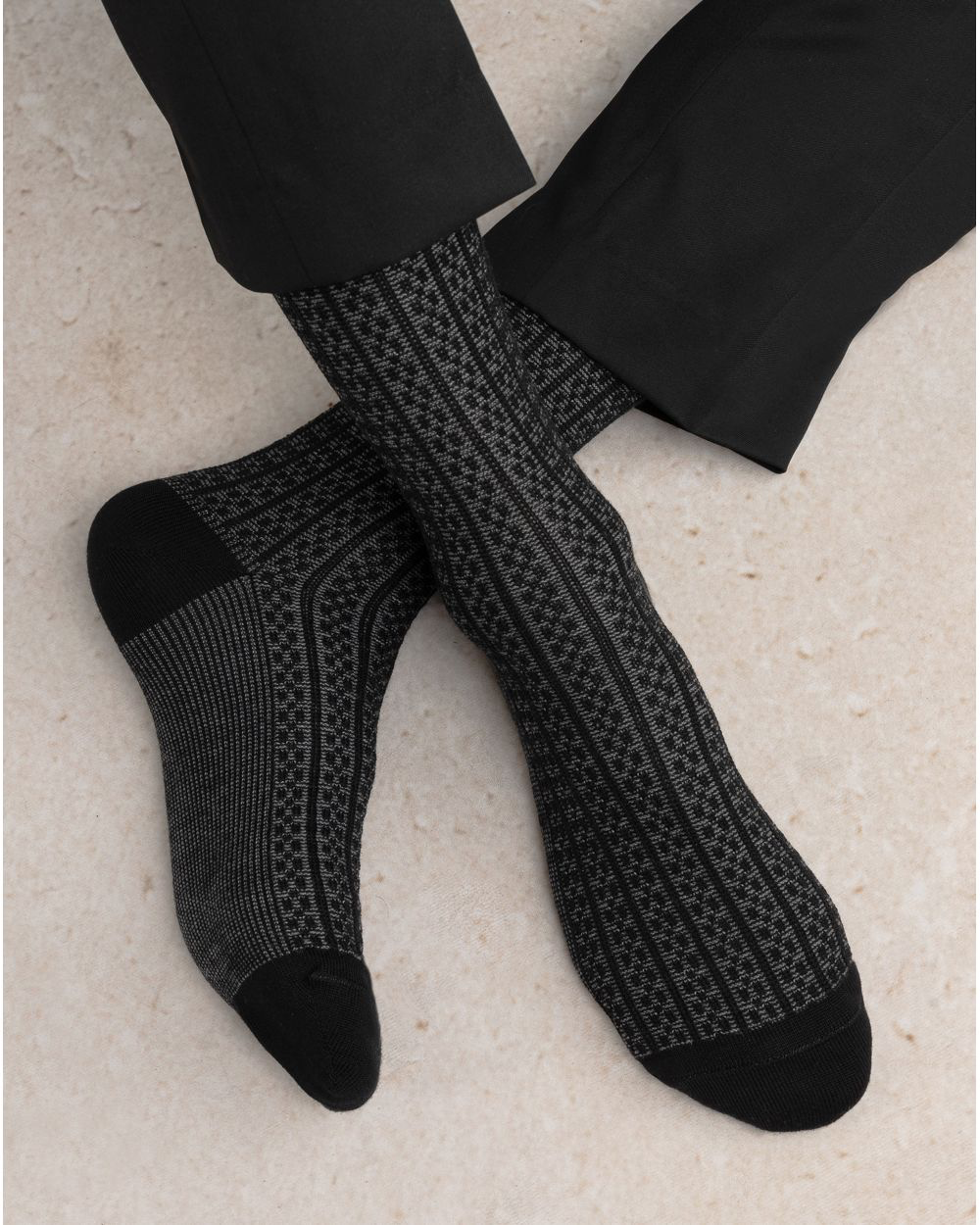 BLF 2170 Bicolour Ribbed Merino Wool Socks