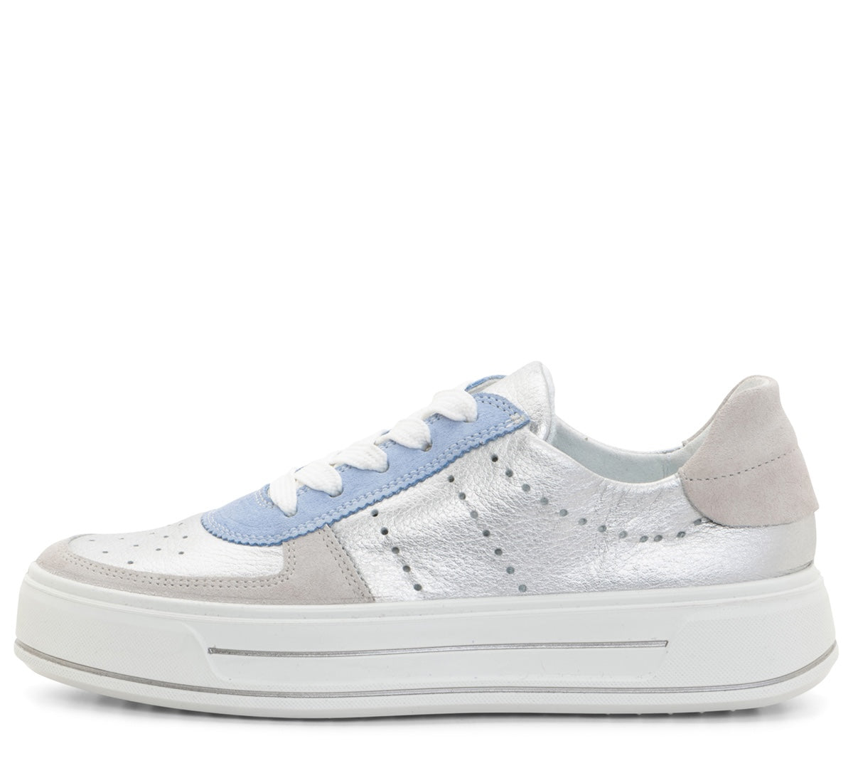 ara 435-225 Calgary silver pebble azure blue metallic suede