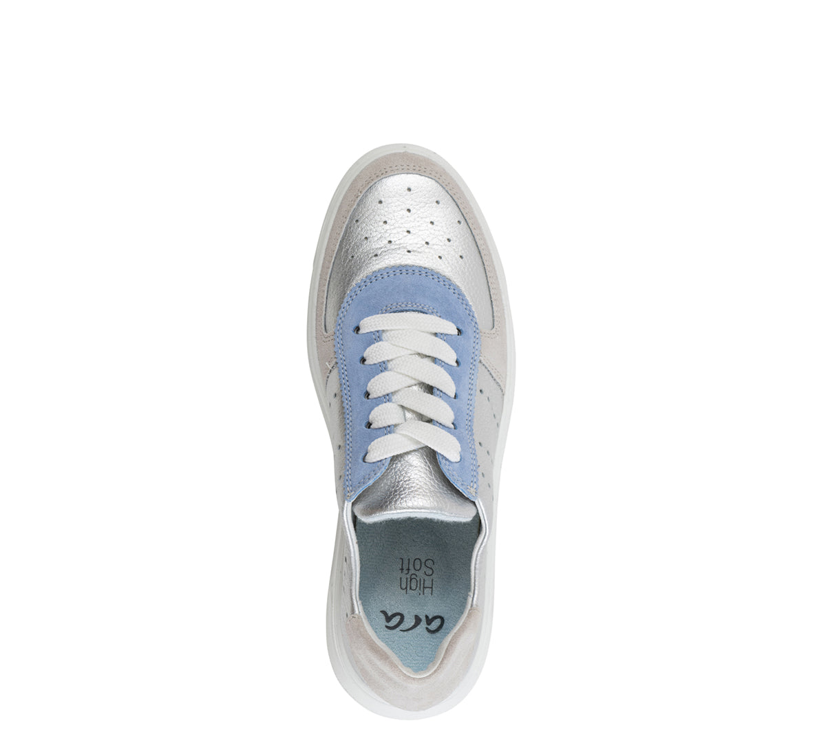 ara 435-225 Calgary silver pebble azure blue metallic suede