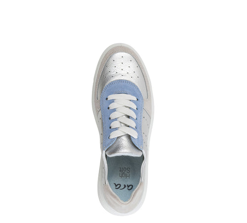 ara 435-225 Calgary silver pebble azure blue metallic suede