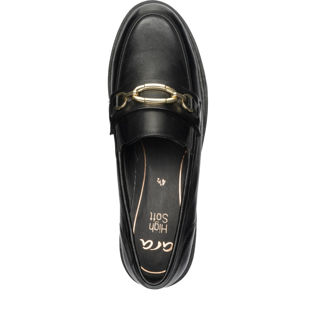 ara 1112-240 Camellia Black leather loafer