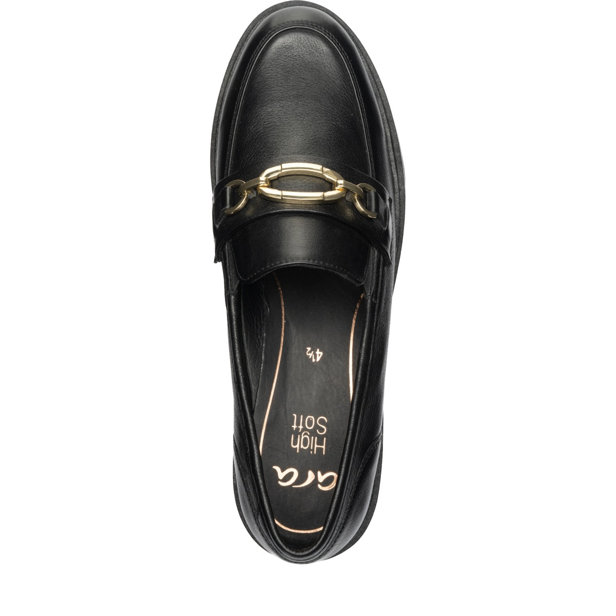 ara 1112-240 Camellia Black leather loafer