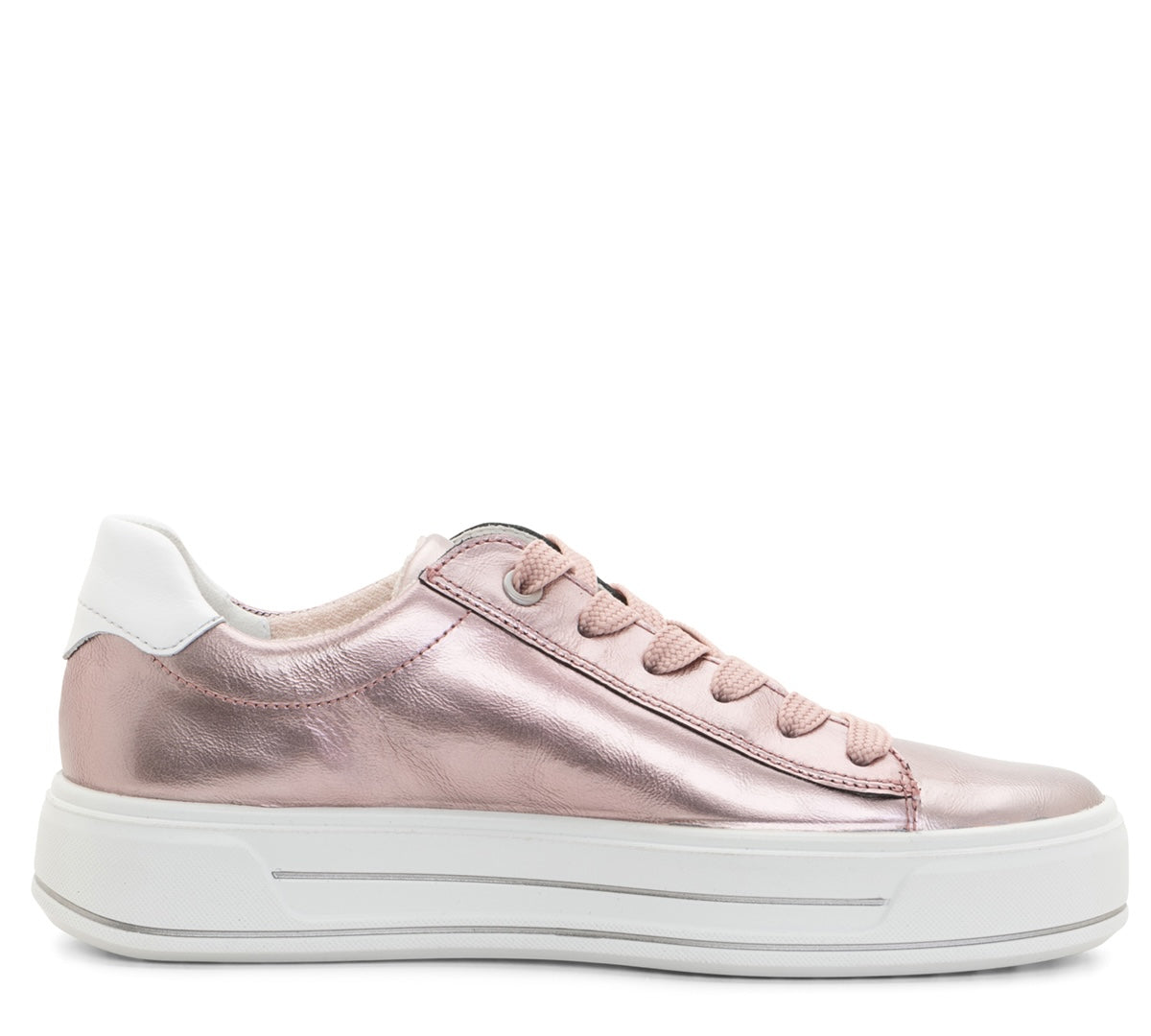 ara 933-210 Carol altrosa white patent metallic patent