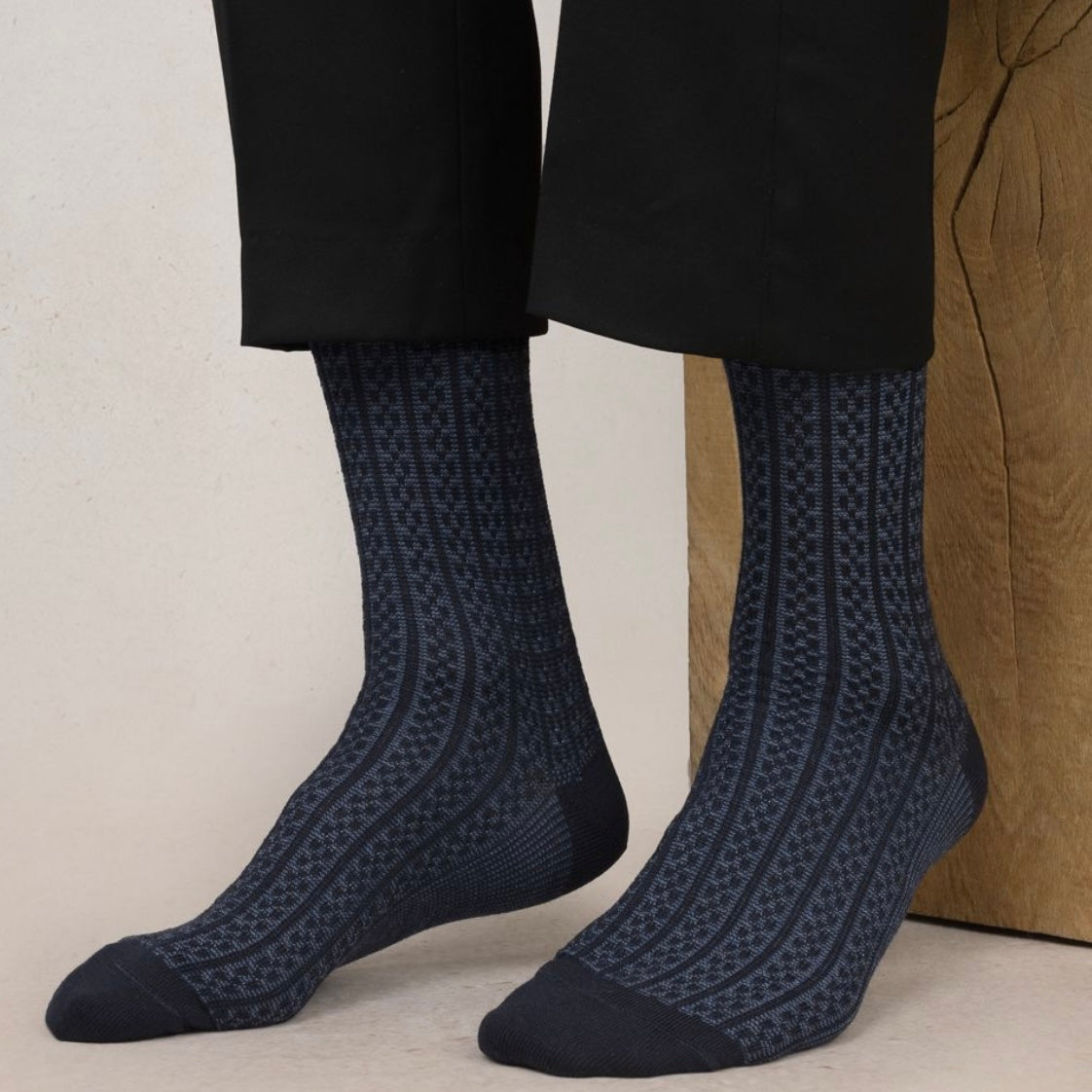 BLF 2170 Bicolour Ribbed Merino Wool Socks