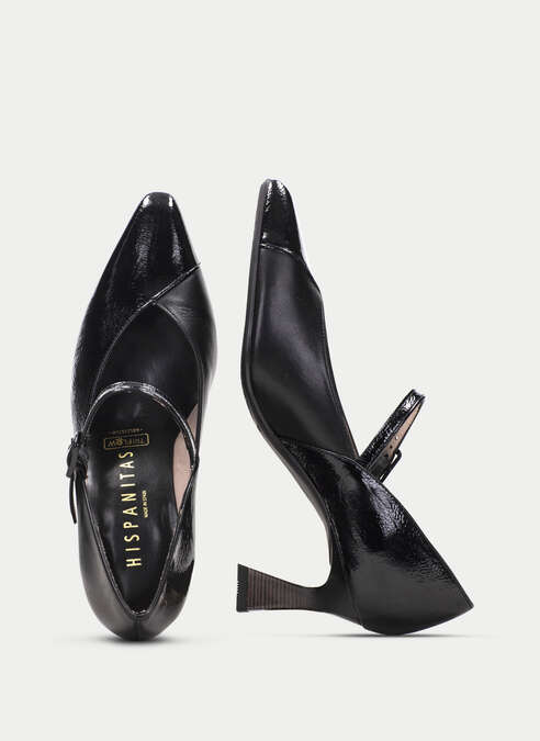 HSP 0354-260 BLACK PATENT AND LEATHER MARYJANE PUMP