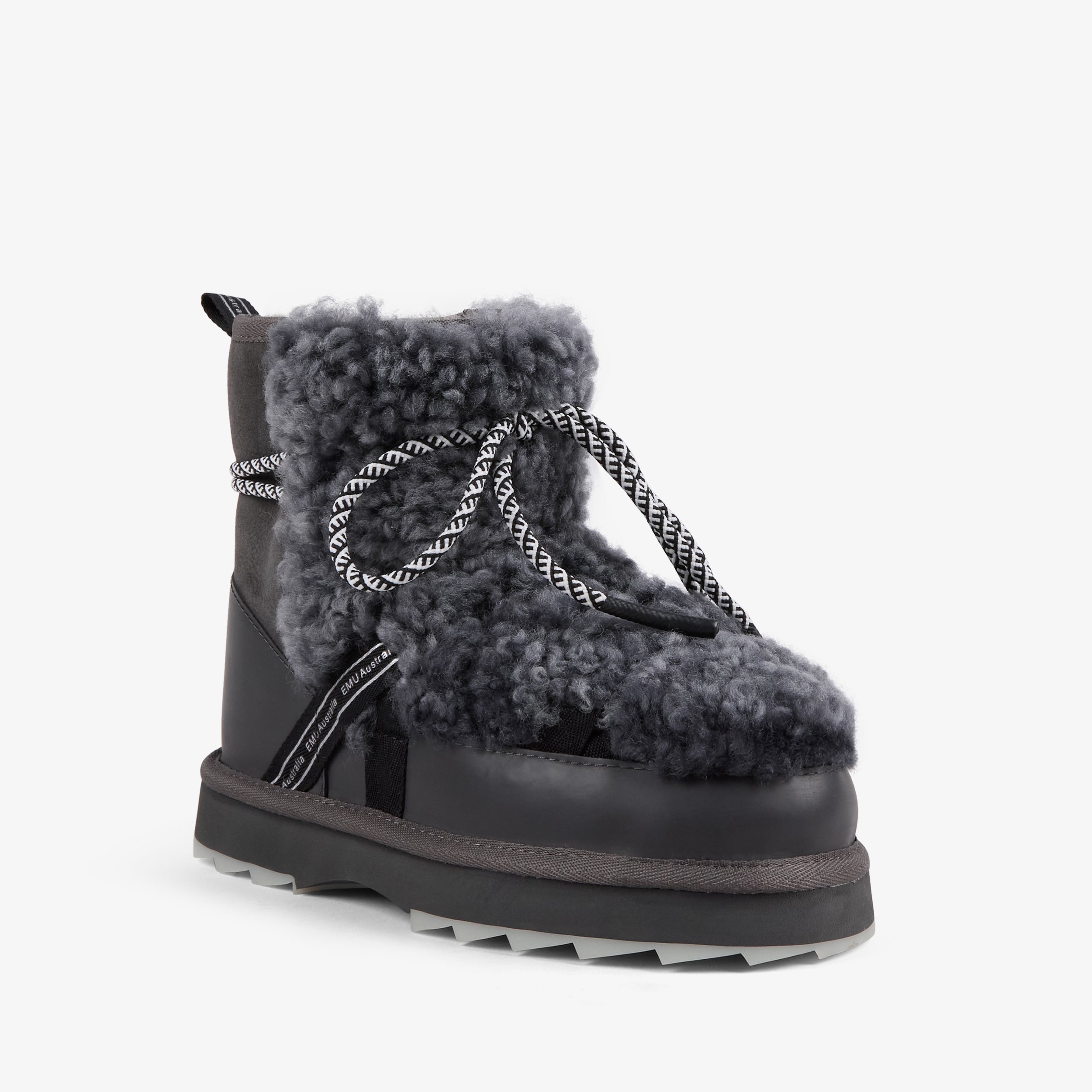EMU 713-230 BLURRED TEDDY CHARCOAL SUEDE