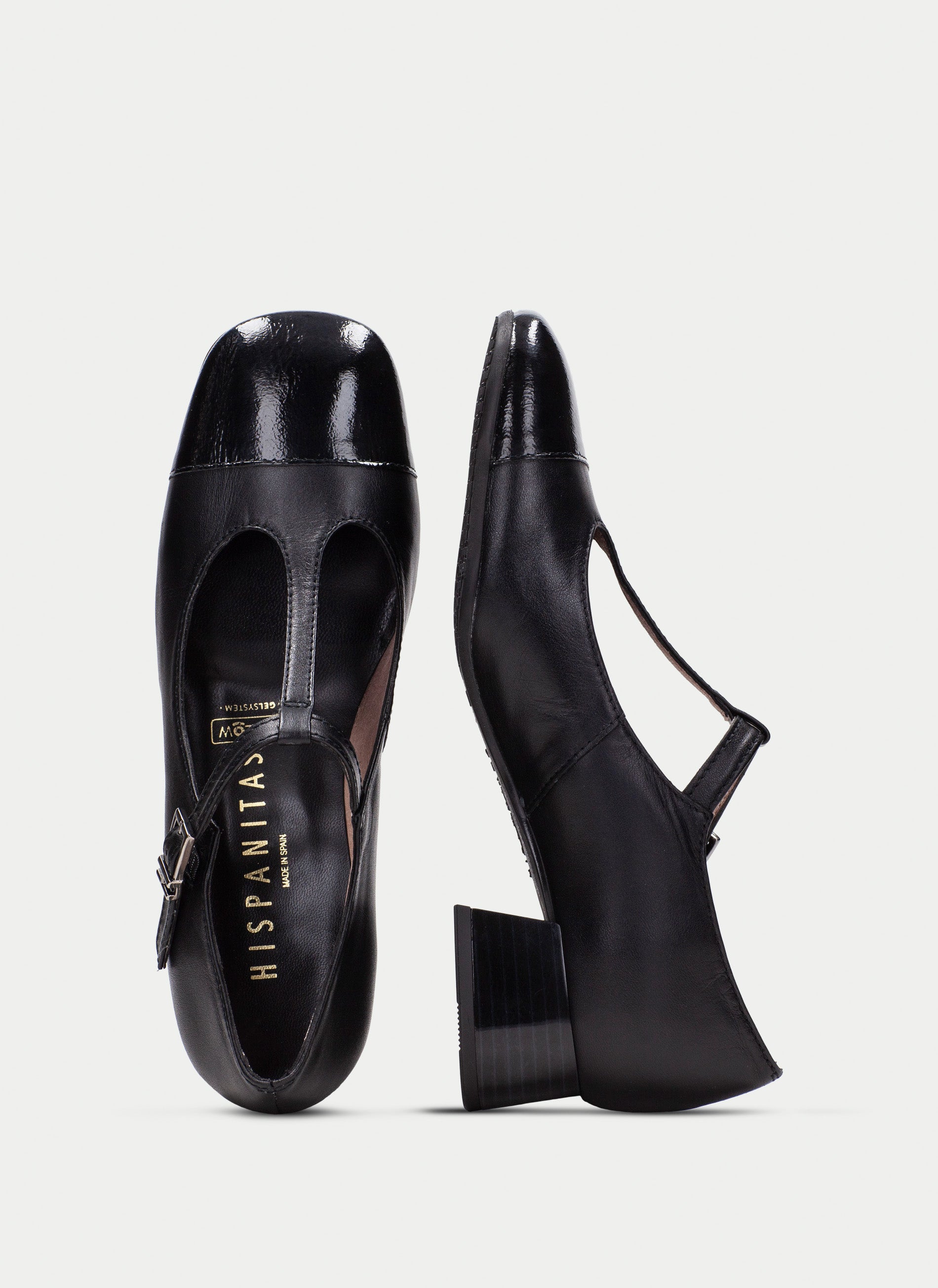 HSP 1412-250 MANILA BLK T-STRAP