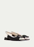 HSP 1422-280 BLK LATTE RAFIA SLINGBACK