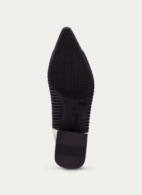 HSP 1422-280 BLK LATTE RAFIA SLINGBACK