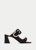 HSP 1427-280 MIAMI BLACK RAFFIA SLIDE