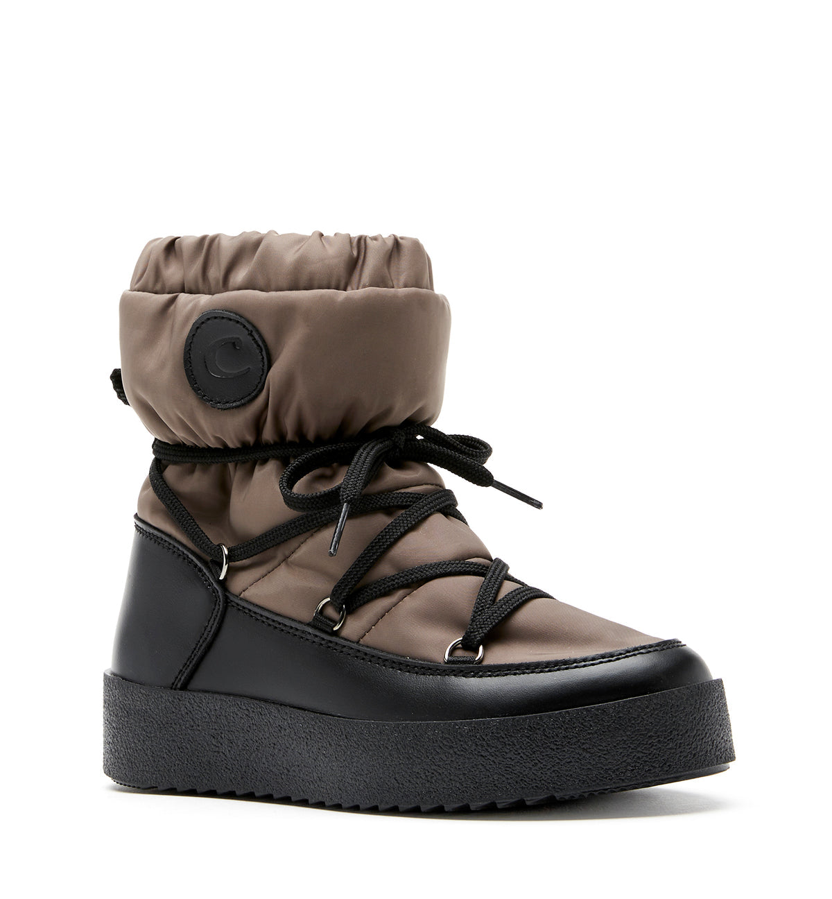 LC EASTON SHEARLING-LINED LEATHER TAUPE
