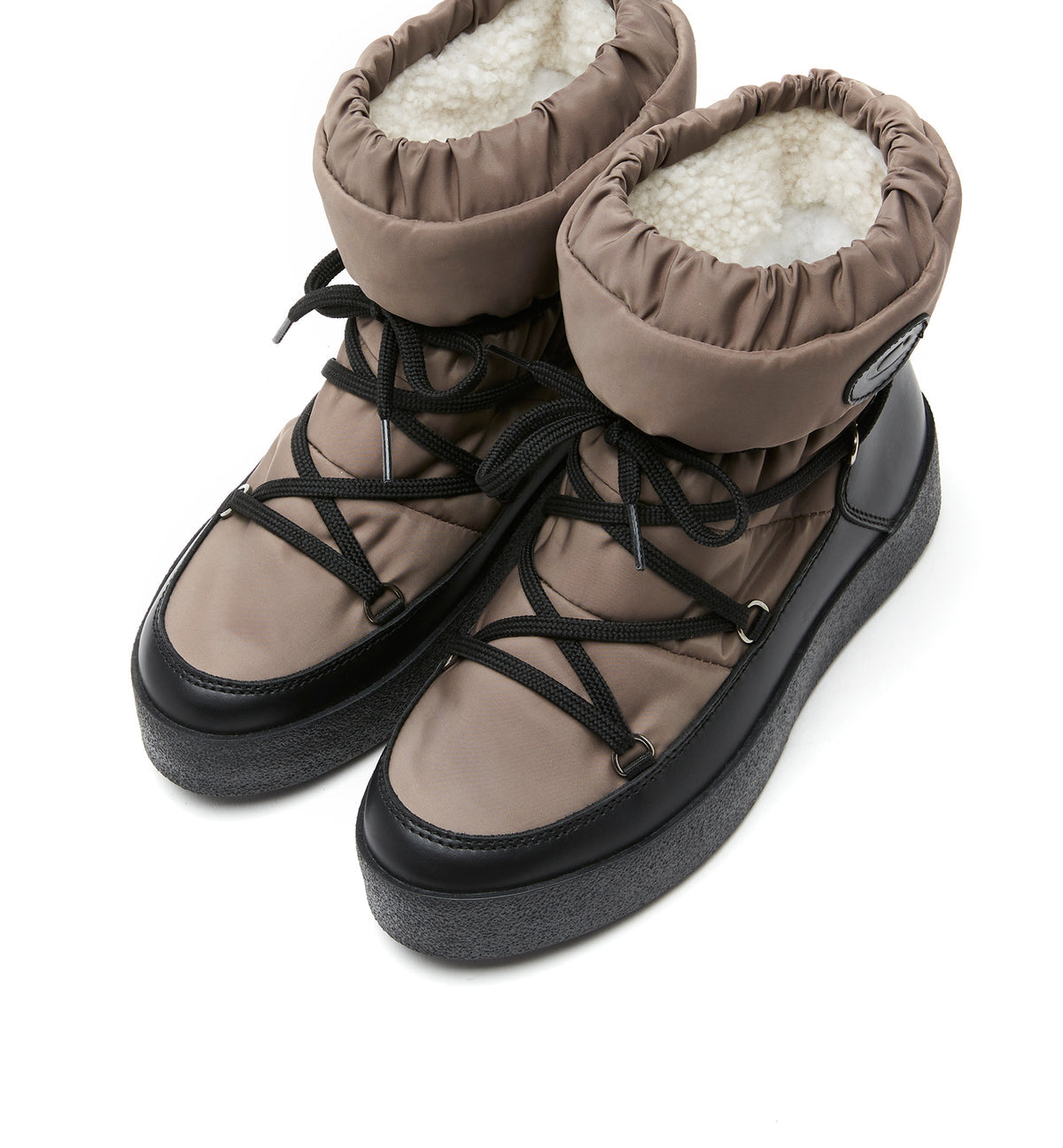 LC EASTON SHEARLING-LINED LEATHER TAUPE
