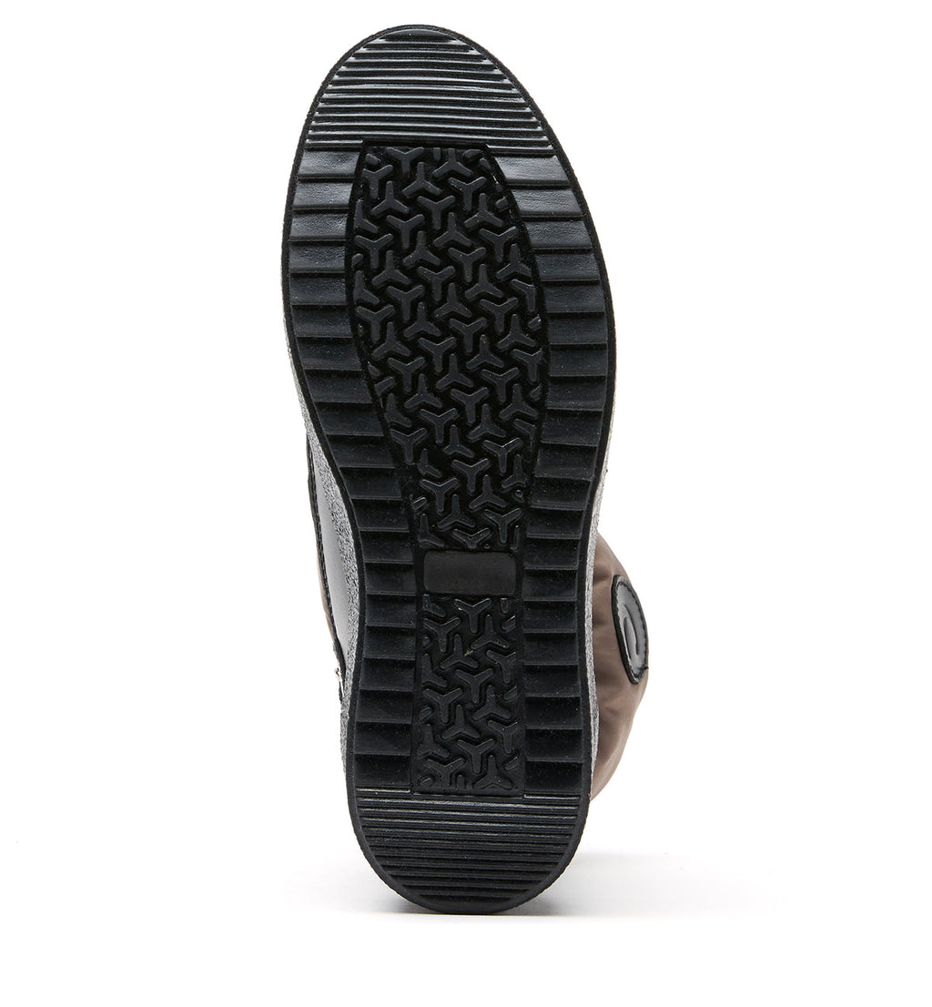 LC EASTON SHEARLING-LINED LEATHER TAUPE