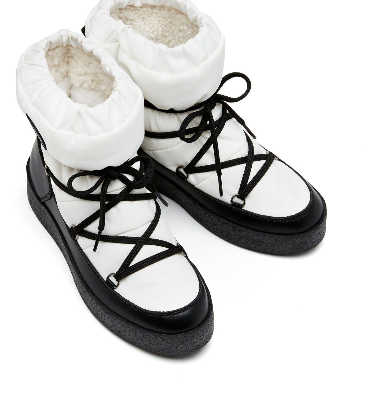 LC EASTON SHEARLING-LINED LEATHER WHITE