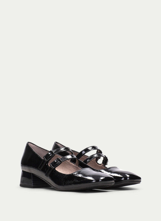 HSP 0358-250 BLACK PATENT DOUBLE MARYJANE