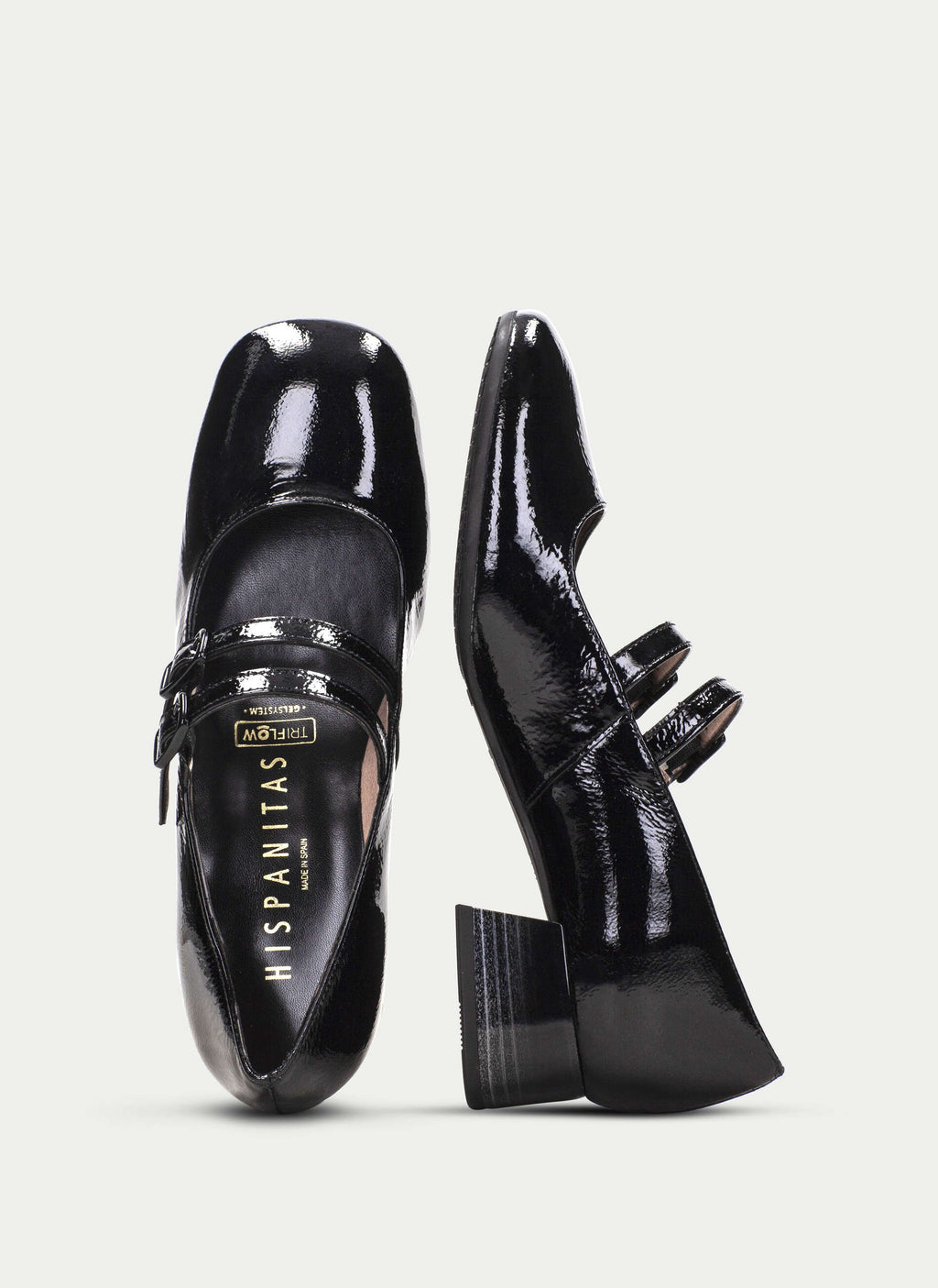 HSP 0358-250 BLACK PATENT DOUBLE MARYJANE