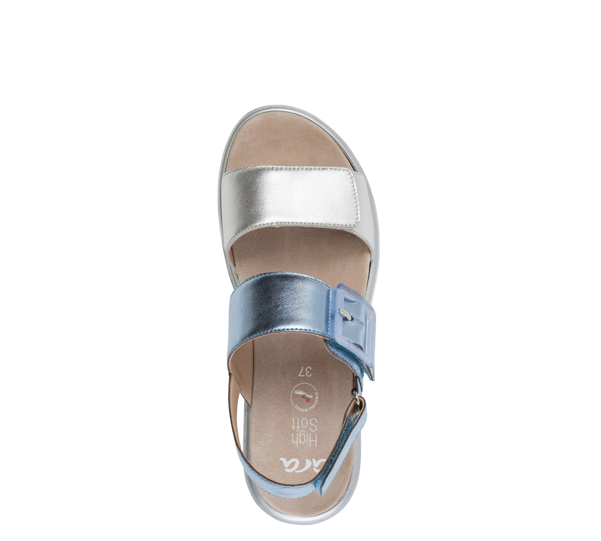 ara 4102-190 Marbella silver sky blue metallic leather