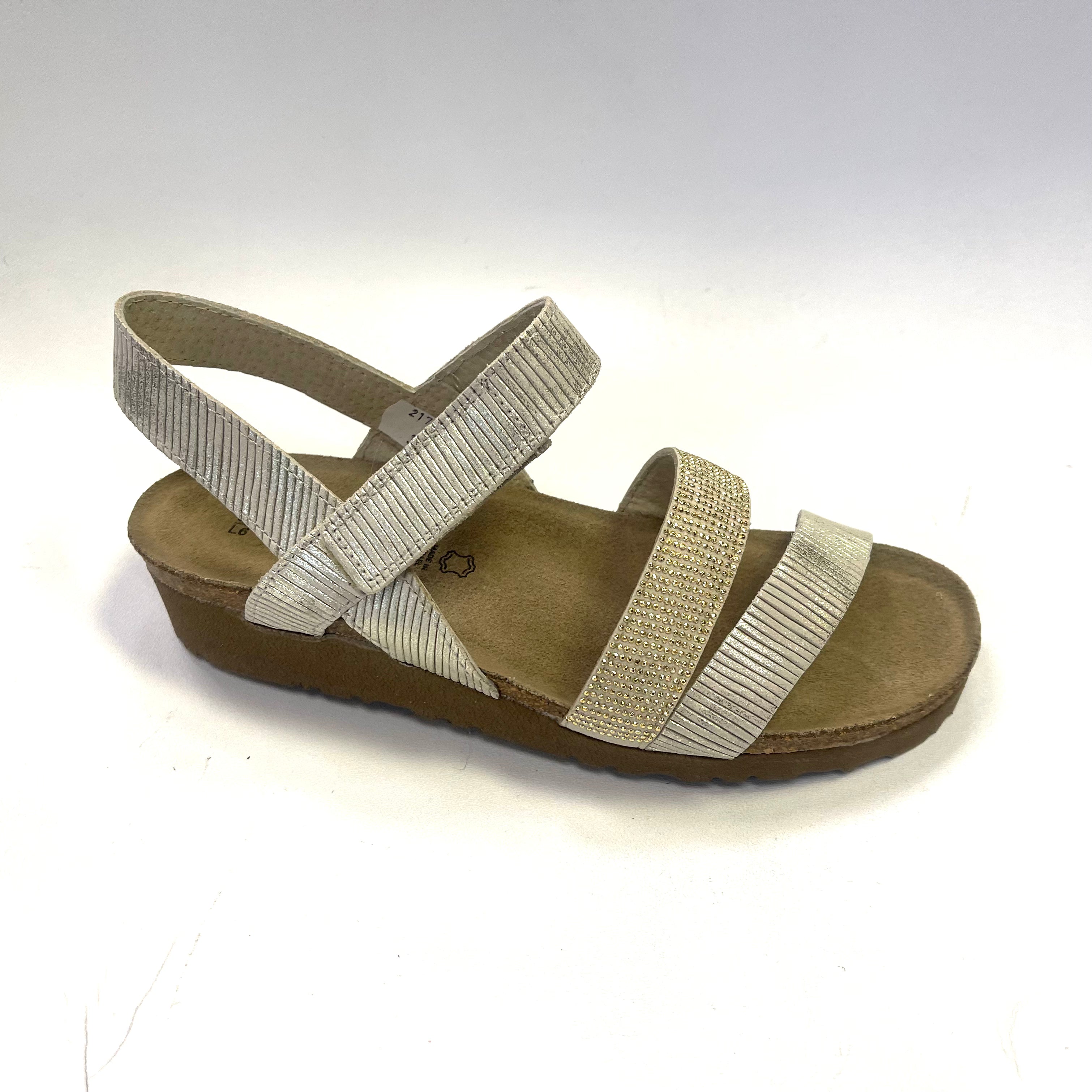 NAOT KRISTA PLATINUM STRAP W GOLD