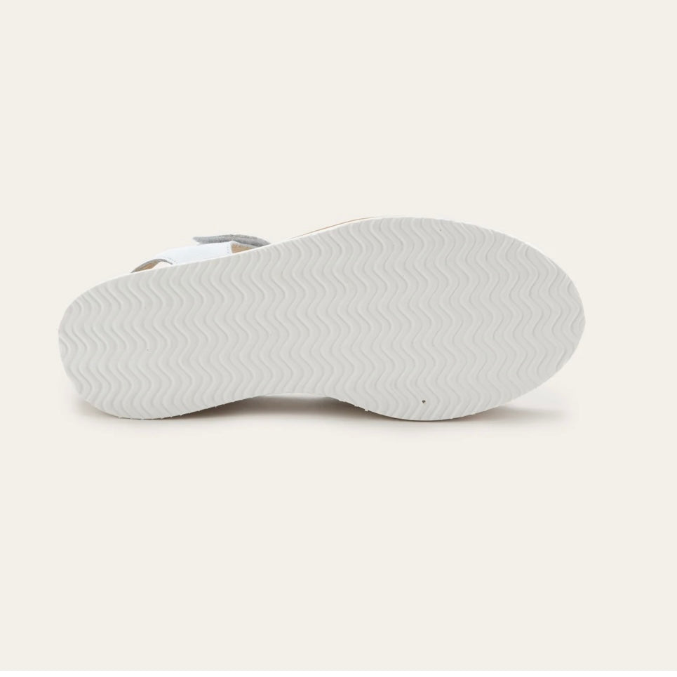 NAOT PAVLOVA WHITE LEATHER W RAFFIA