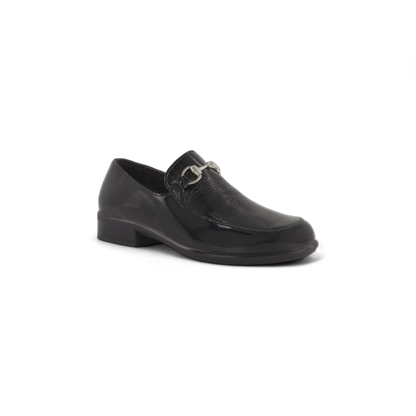 NAOT Bentu Black Crinkle Patent Lthr