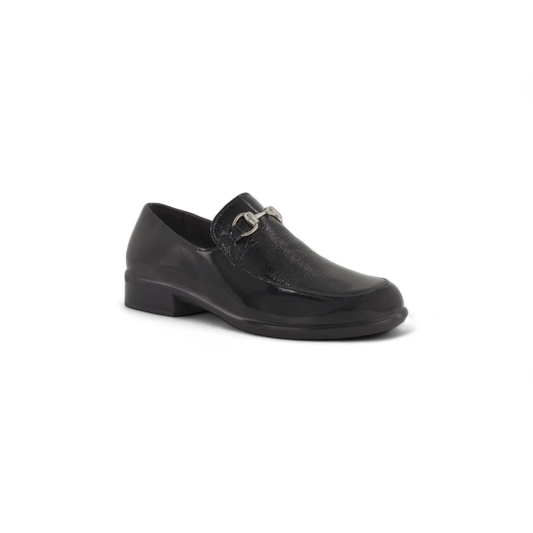 NAOT Bentu Black Crinkle Patent Lthr