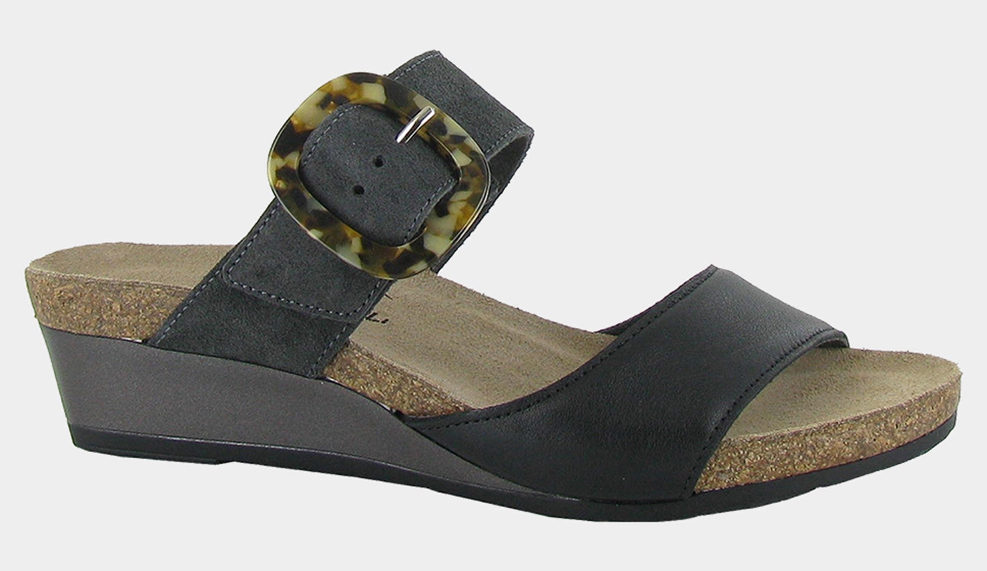 Naot Kingdom Soft Black leather Oily Midnight Suede