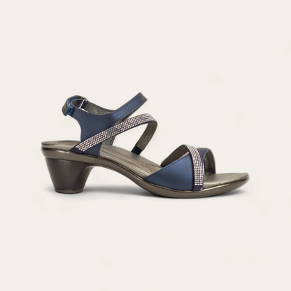 Naot Innovate Polar Sea  Lthr/Navy w/ Clear Rhinestones