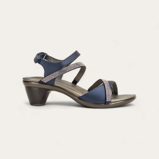 Naot Innovate Polar Sea  Lthr/Navy w/ Clear Rhinestones
