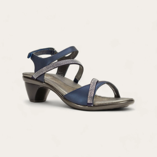 Naot Innovate Polar Sea  Lthr/Navy w/ Clear Rhinestones