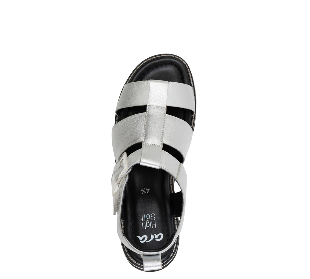 ara 7101-240 Palm silver metallic leather